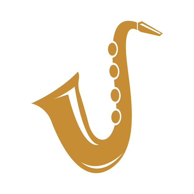 Diseño de icono de logotipo de saxofón