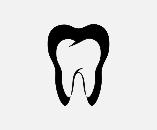 Diseño del icono del logotipo de la silueta del vector dental del dentista