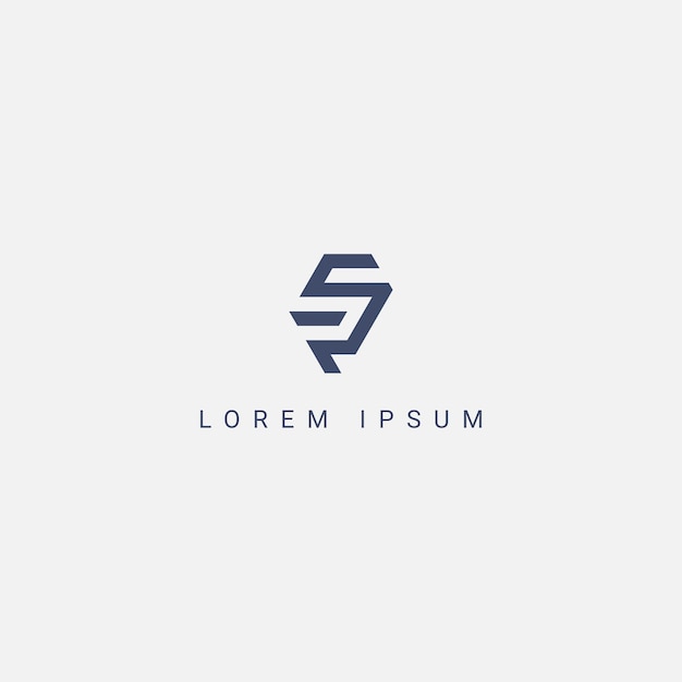 Diseño de icono del logotipo SR RS de la letra del alfabeto con elemento vectorial de fondo blanco de color negro