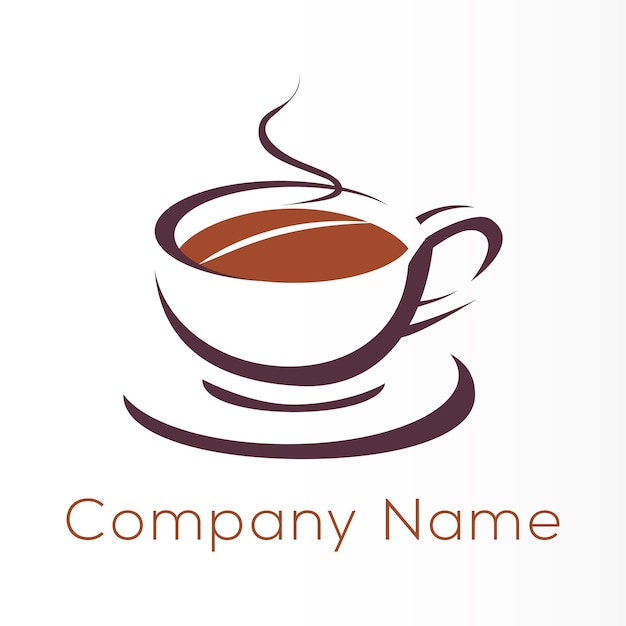 Diseño de icono de logotipo de té creativo con fondo blanco