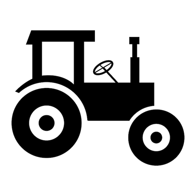 Diseño del icono del logotipo del tractor Ilustración vectorial de clip art