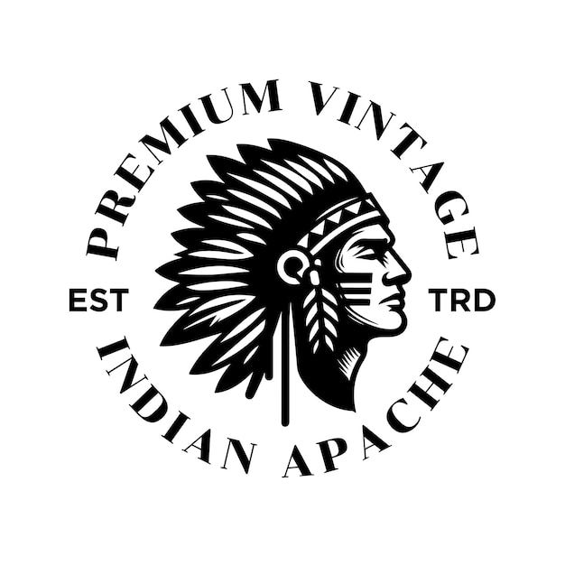 Vector diseño de icono del logotipo de la tribu india apache