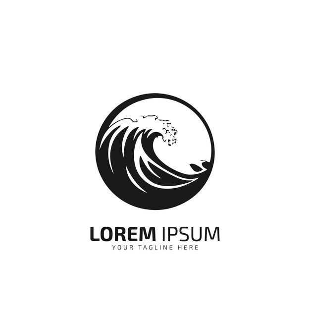 Diseño de icono de logotipo de vector de onda de mar