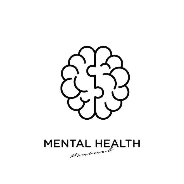 Diseño de icono de logotipo de vector de salud mental