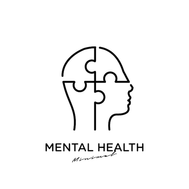 Diseño de icono de logotipo de vector de salud mental