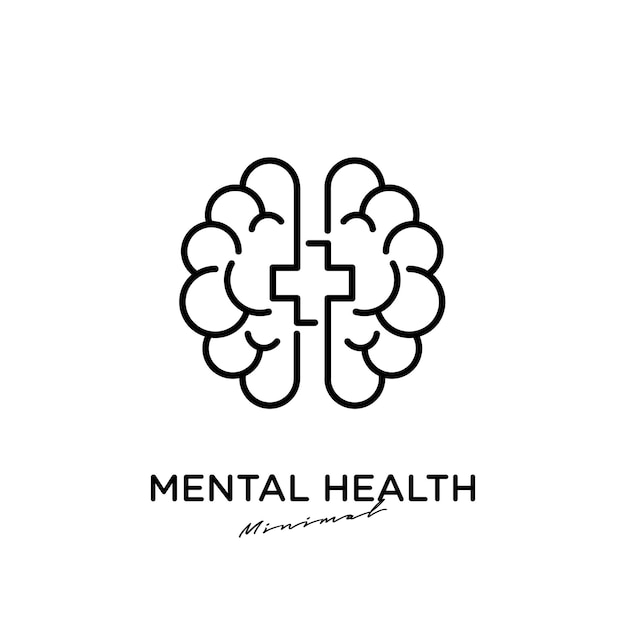 Diseño de icono de logotipo de vector de salud mental