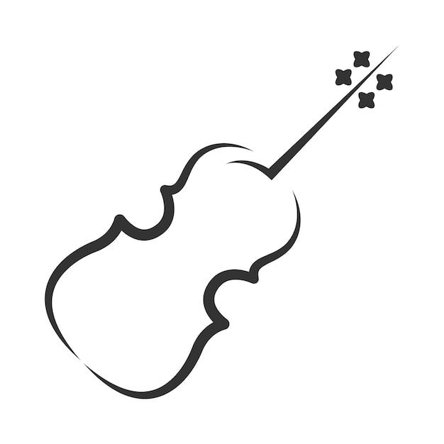 Diseño de icono de logotipo de violín