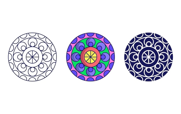 Diseño de icono de mandala, vector de ornamento geométrico