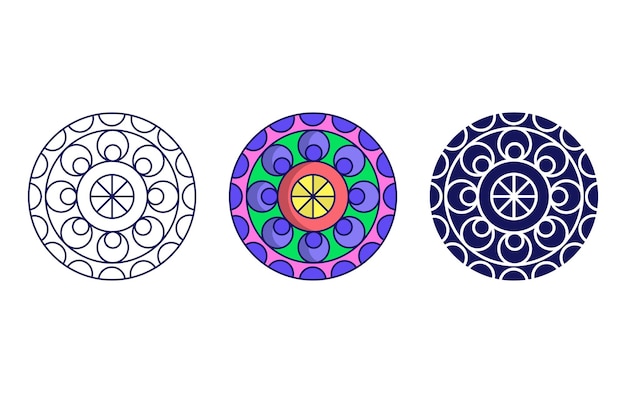 Diseño de icono de mandala, vector de ornamento geométrico