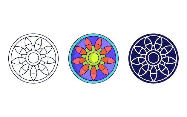 Diseño de icono de mandala, vector de ornamento geométrico