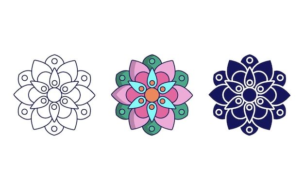 Diseño de icono de mandala, vector de ornamento geométrico