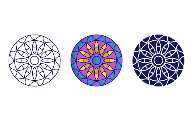 Diseño de icono de mandala, vector de ornamento geométrico