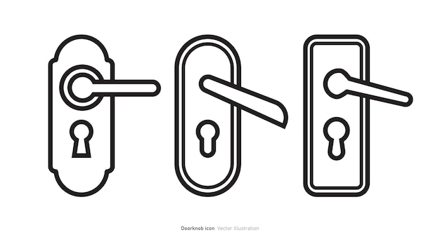 Diseño del icono del mango de la puerta Ilustración vectorial del símbolo de la manija de la puerta