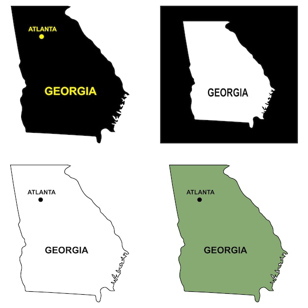 Diseño del icono del mapa de Georgia