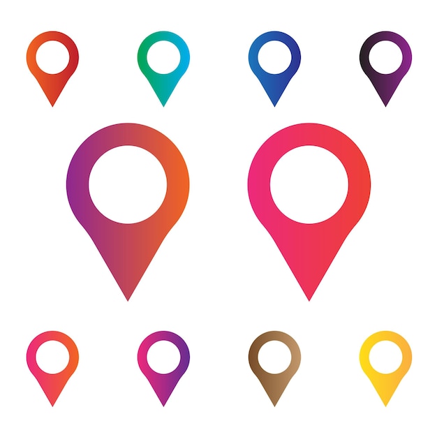 Diseño del icono del mapa de la ubicación Colorido