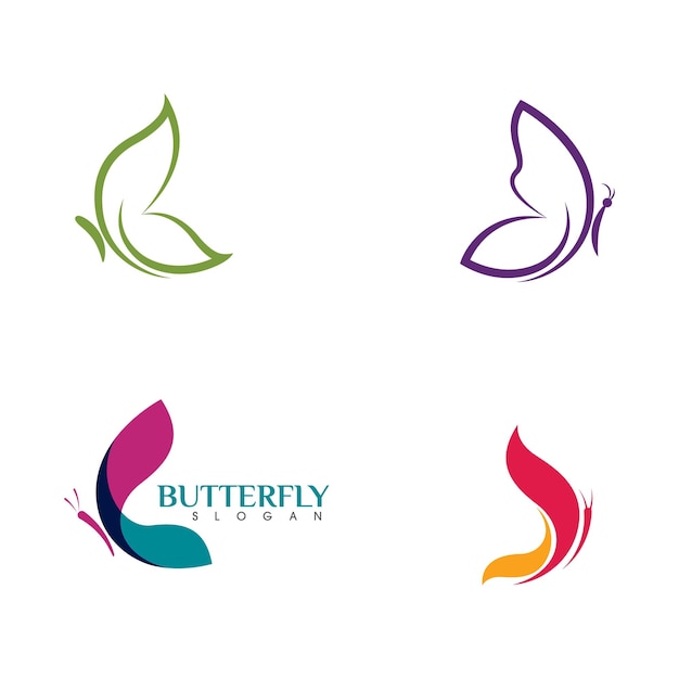 Diseño de icono de mariposa de belleza