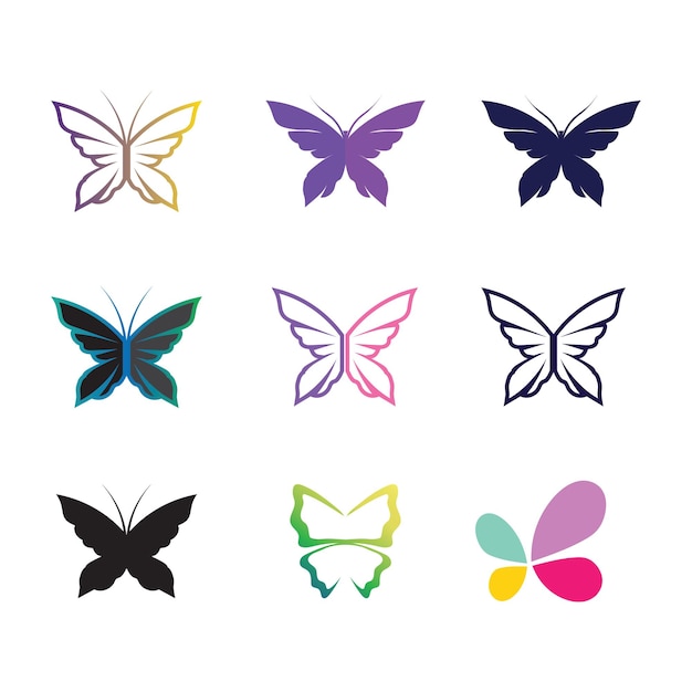 Diseño de icono de mariposa de belleza