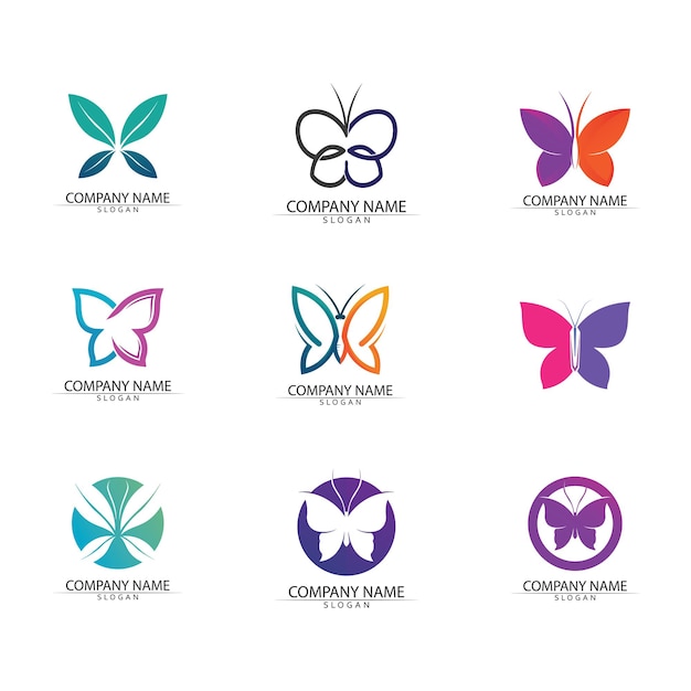 Diseño de icono de mariposa de belleza