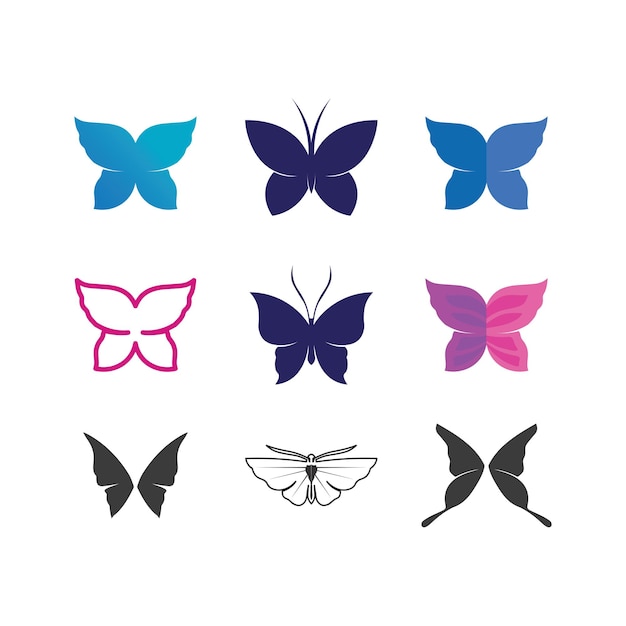 Diseño de icono de mariposa de belleza