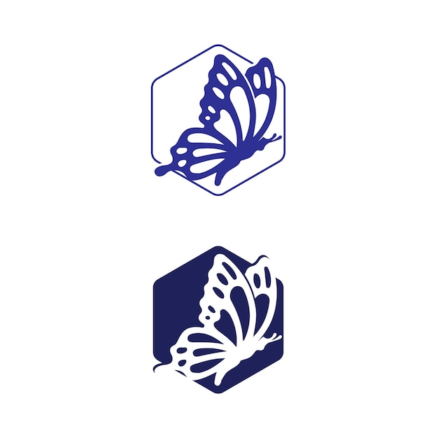 Diseño de icono de mariposa de belleza