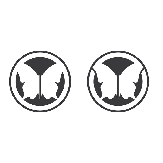 Diseño de icono de mariposa de belleza