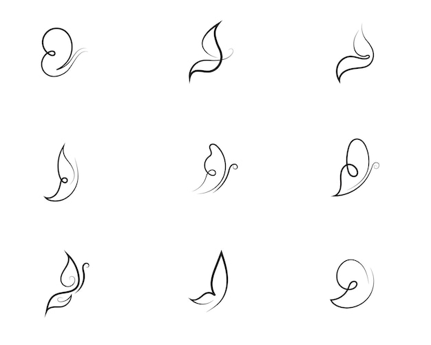 Diseño de icono de mariposa de belleza