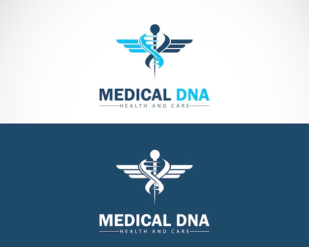 Vector diseño de icono médico de símbolo de signo creativo de logotipo de adn de salud