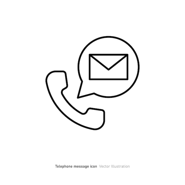 Diseño de icono de mensaje telefónico aislado en ilustración vectorial de fondo blanco