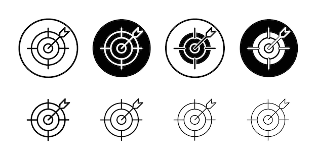 El diseño del icono objetivo es plano y sencillo.