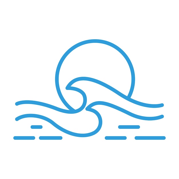 Diseño del icono de las olas del mar