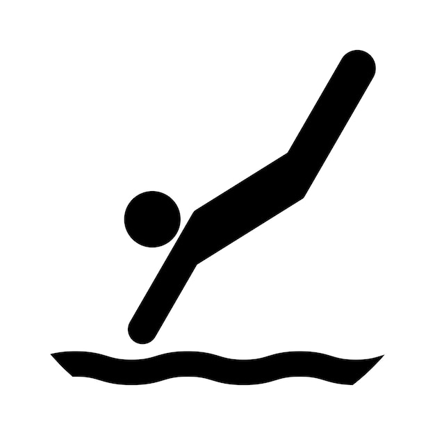 Diseño de icono de persona sumergiéndose en el agua