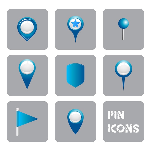 Diseño de icono de pin de ubicación vectorial 3d