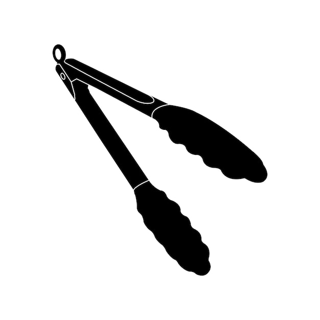 Diseño del icono de las pinzas de comida