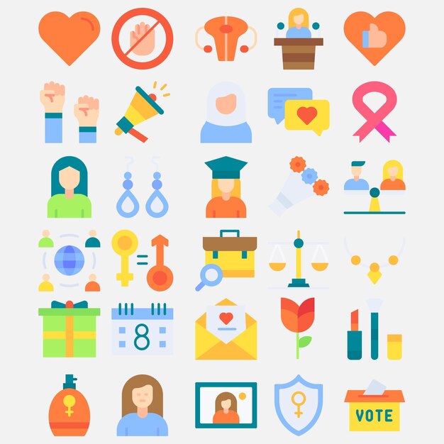 diseño de icono plano del día de la mujer