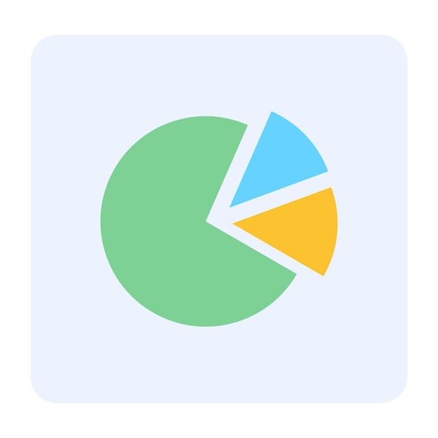 Diseño de icono plano de un gráfico circular