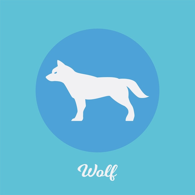 Diseño de icono plano de lobo, elemento símbolo del logotipo