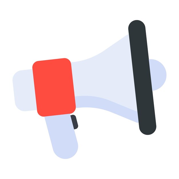 Un diseño de icono plano de megáfono