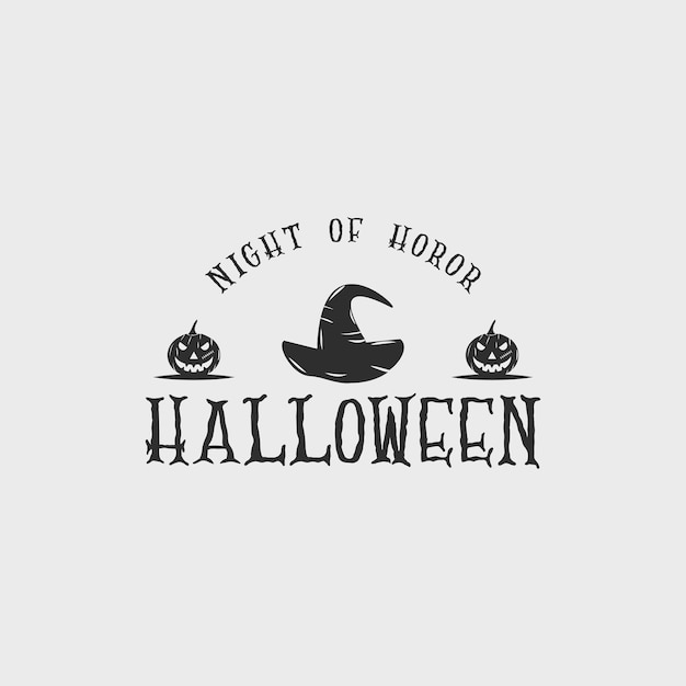 Diseño de icono de plantilla de ilustración vectorial vintage de logotipo de Halloween