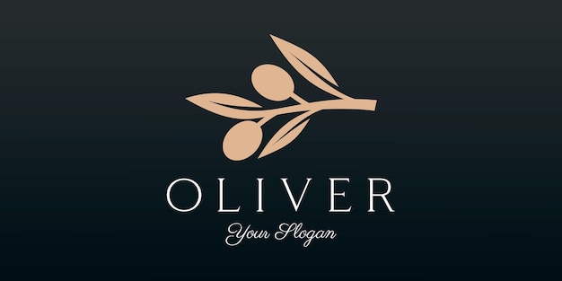 Diseño de icono de plantilla de logotipo de aceite de oliva twig