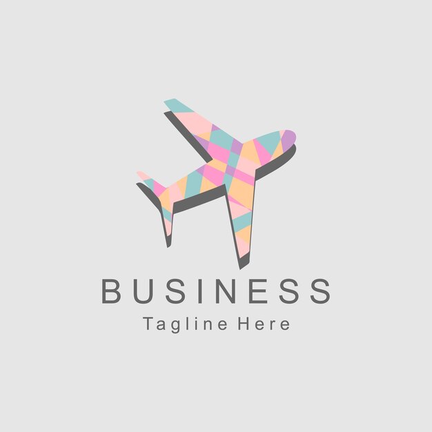 Diseño de icono de plantilla de logotipo de avión premium