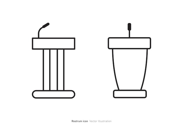 diseño de icono del podio de Rostrum aislado en ilustración vectorial de fondo blanco