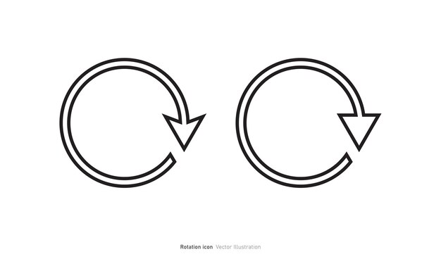Diseño del icono de rotación Ilustración vectorial del símbolo de repetición o recarga
