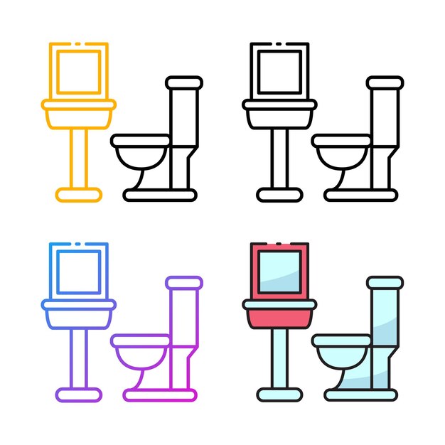 Vector diseño de icono sanitario en cuatro variaciones de color.
