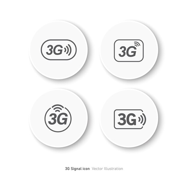 Diseño del icono de la señal de red 3G Ilustración vectorial