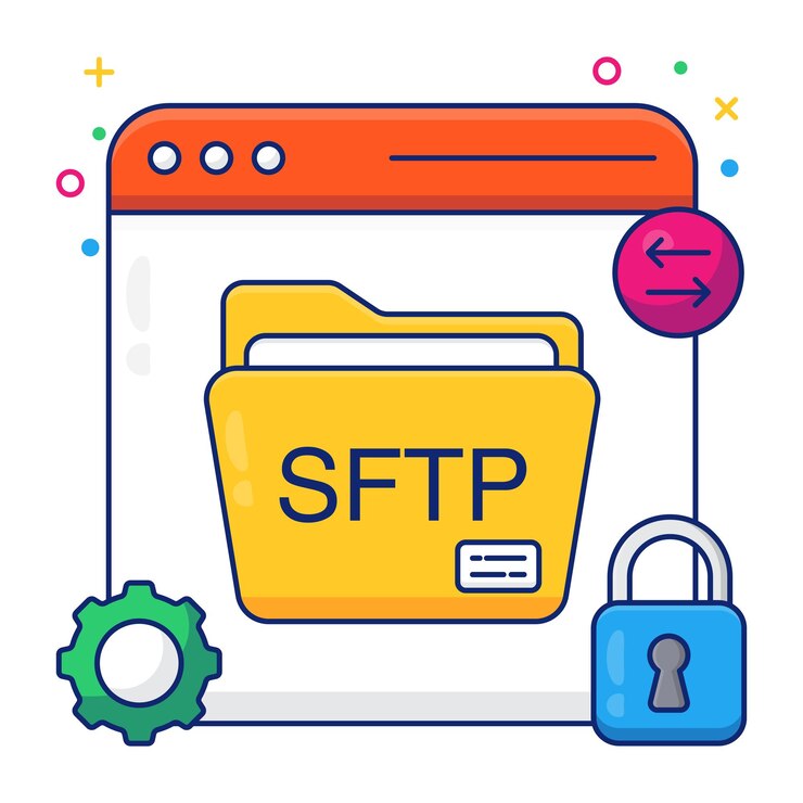 Vector un diseño de icono de sftp