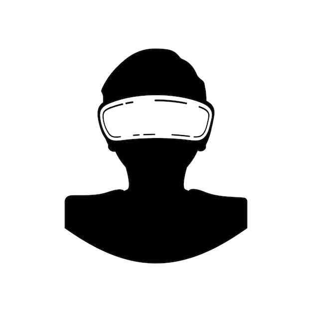 Vector diseño de icono de silueta de avatar con gafas de realidad virtual