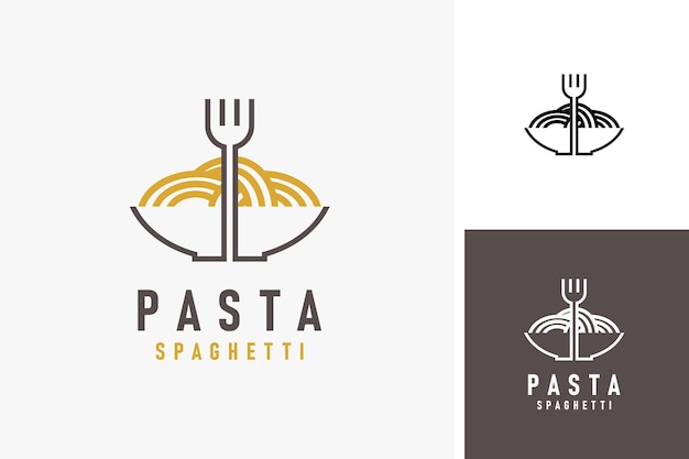 Diseño del icono del símbolo del logotipo de la pasta espagueti