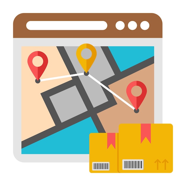 Un diseño de icono del sitio web logístico