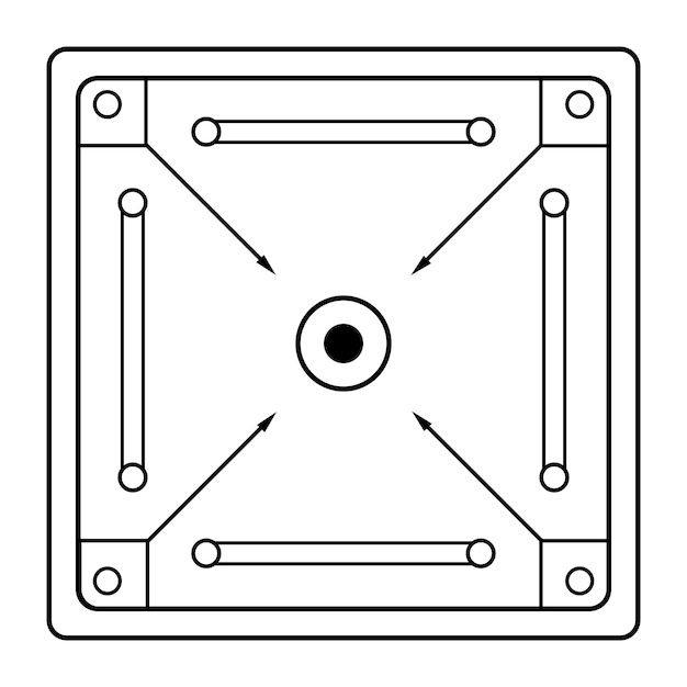 Diseño del icono del tablero de carrom