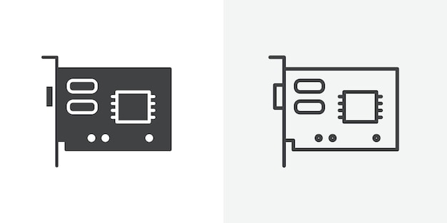 El diseño del icono de la tarjeta gráfica es plano y sencillo